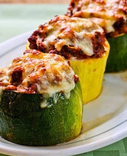 Meat, Tomato, and Mozzarella Stuffed Zucchini Cups