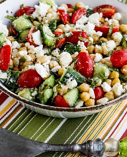 Tomato Cucumber Chickpea Salad