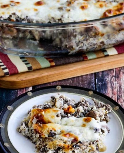 Low-Carb Ground Beef Stroganoff Casserole