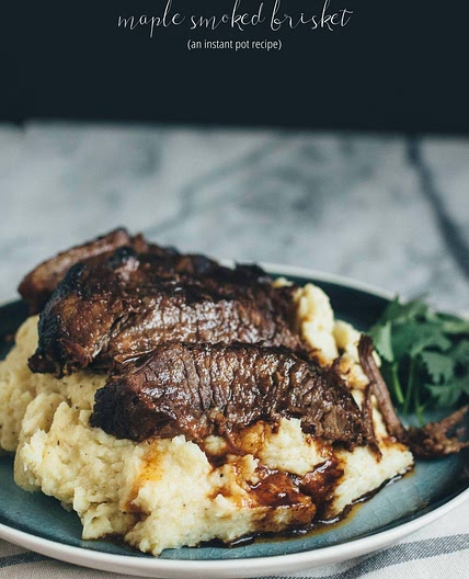 Maple Smoked Brisket (Instant Pot or Slow Cooker Recipe) • Bare Root Girl
