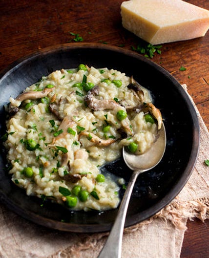 Mushroom Risotto With Peas