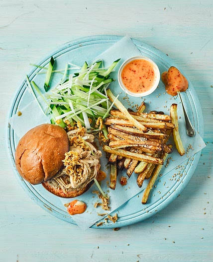 Asian Chicken Burger & Sesame Fries