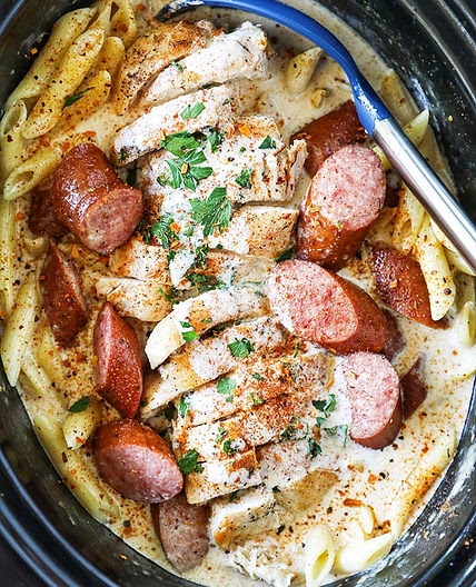 Slow Cooker Cajun Chicken Alfredo