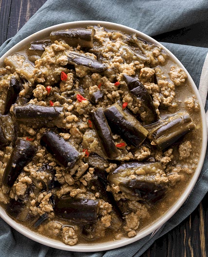 Eggplant and Pork Mince Stir Fry