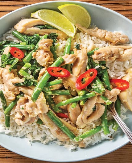 Lemongrass & Coconut Chicken with Greens & Lime-Infused Rice