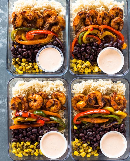 Meal-Prep Shrimp Burrito Bowls