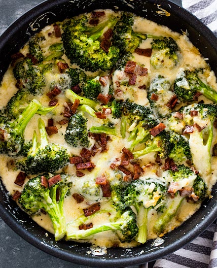 Keto Creamy Broccoli with Bacon