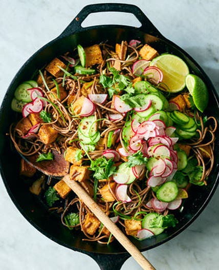 Sweet and Spicy Tofu With Soba Noodles