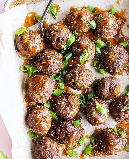 Baked Mongolian Beef Meatballs