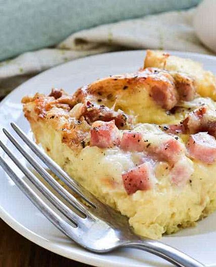 Ham & Cheese Croissant Egg Bake