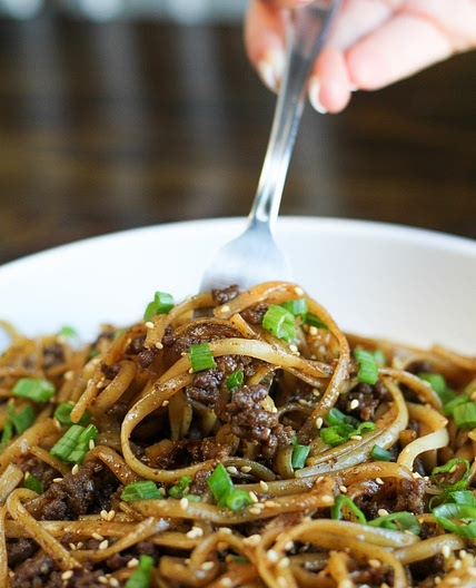 Easy Mongolian Ground Beef Noodles