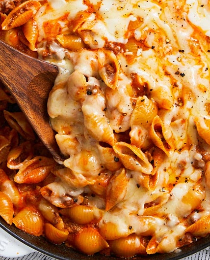 Easy, Creamy Beef and Shells