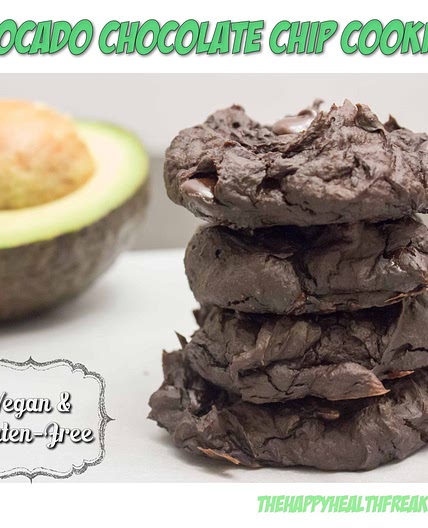Healthy Avocado Chocolate Chip Cookies ~ Vegan, GF - The Happy Health Freak
