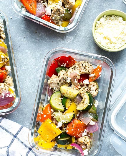 Sheet Pan Greek Chicken Bowls