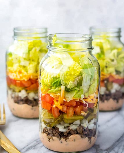 Meal Prep Big Mac Salad Jars