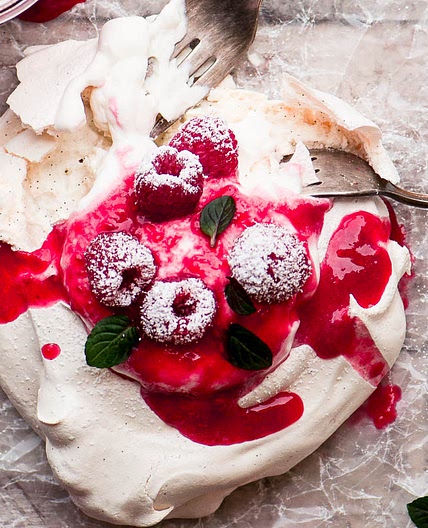 Individual Fresh Raspberry Pavlovas