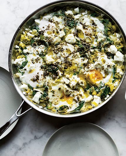 Ottolenghi’s Braised Eggs with Leek and Za’atar