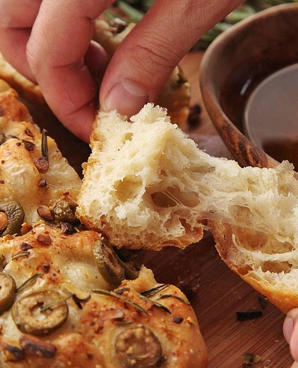 Easy No-Knead Olive-Rosemary Focaccia With Pistachios Recipe