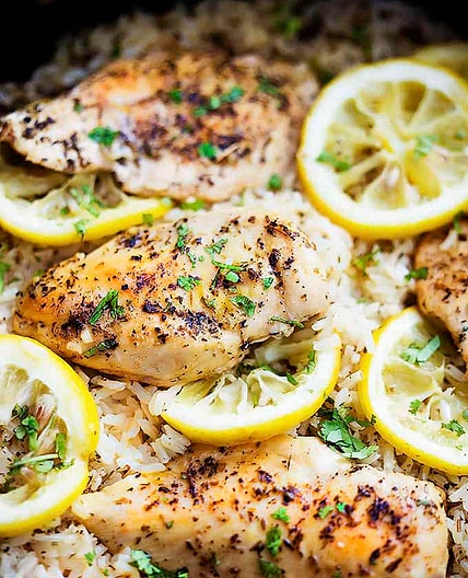 One Pot Lemon Herb Chicken & Rice