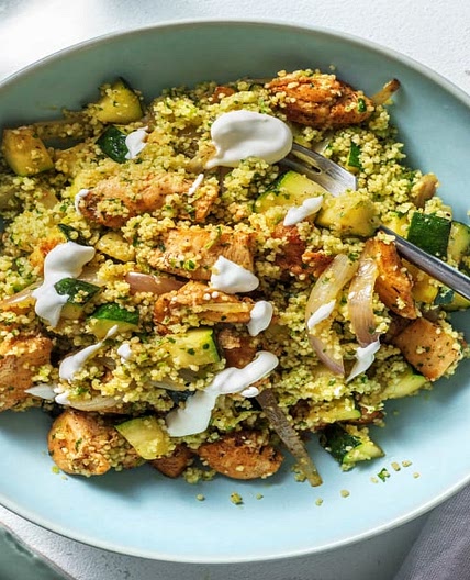 Quick Chermoula Chicken with Zhoug Couscous and Veggies
