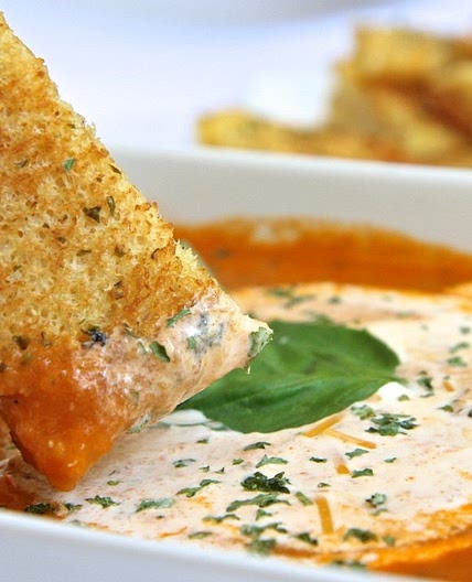 Fresh Roasted Tomato Soup w/ Grilled Cheese Sticks