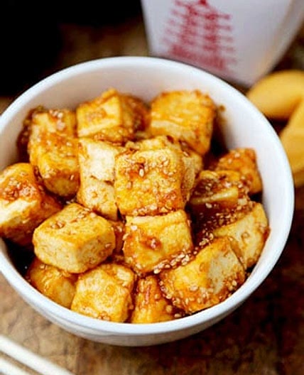 Crispy Honey Sriracha Tofu