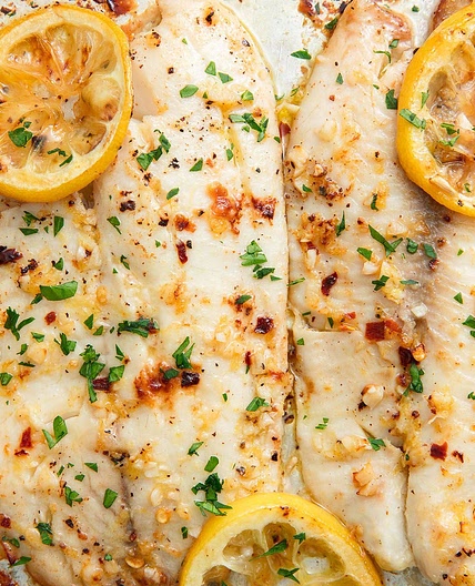 Garlicky Lemon Baked Tilapia