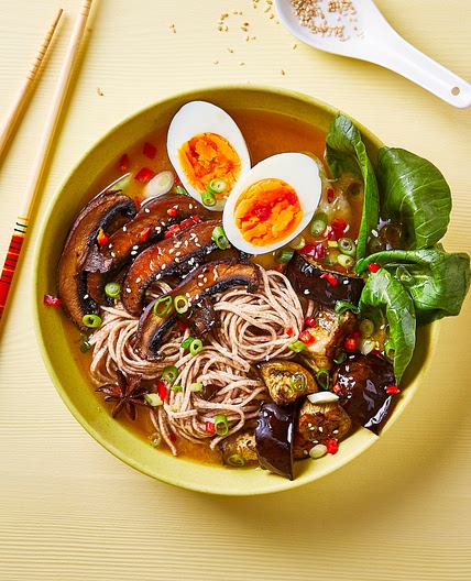 Three-Veg Miso & Sesame Ramen With Egg