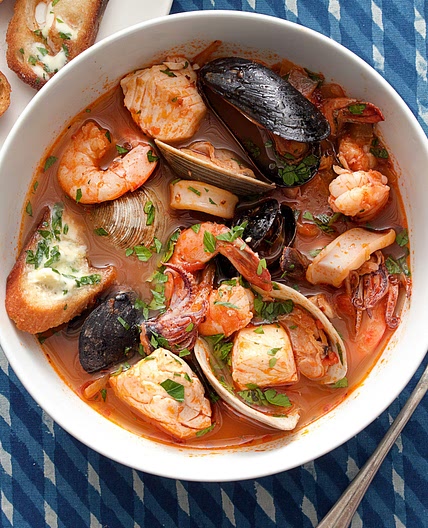 Cioppino Seafood Stew With Gremolata Toasts