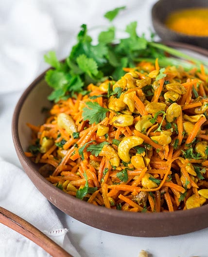Bombay Carrot Salad with Cashews and Raisins
