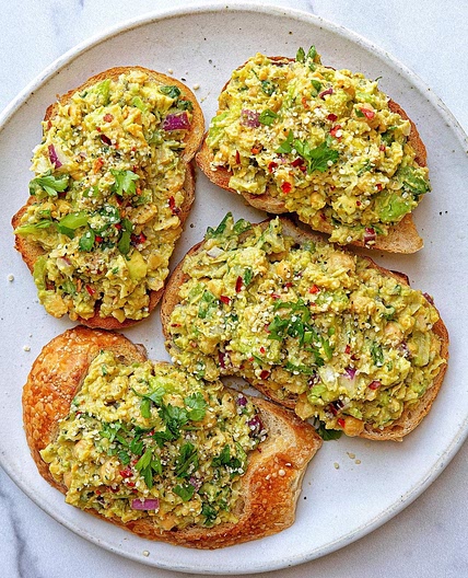 Chickpea Avocado Salad on toast!