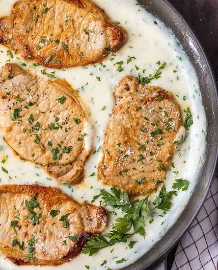 Creamy Garlic Parmesan Pork Chops