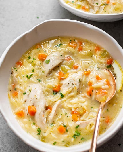 Lemon Chicken Orzo Soup