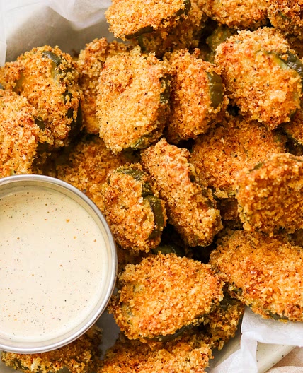Keto Air Fryer Fried Pickles (Paleo, Whole30)
