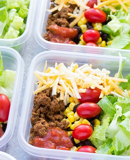 Meal Prep Taco Salad Lunch Bowls