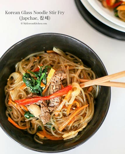 Japchae (Korean Glass Noodle Stir Fry)