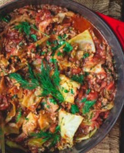 Mediterranean-Style Unstuffed Cabbage Rolls