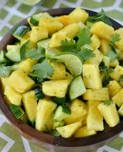 Pineapple Cucumber Lime Salad
