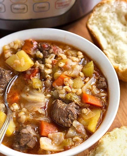Instant Pot Beef Barley Vegetable Soup