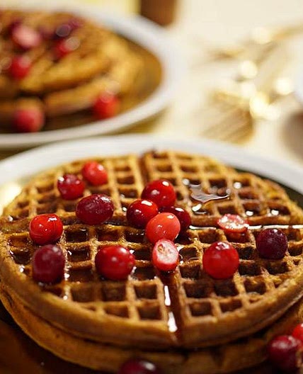Pumpkin Cranberry Waffles - Ellie Krieger