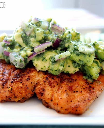 Grilled Salmon with Avocado Salsa (Healthy Whole30 Salmon Recipe!)