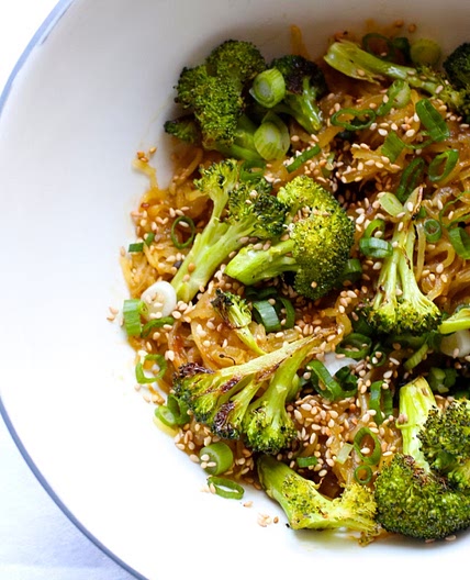 Sesame Spaghetti Squash Noodles with Broccoli