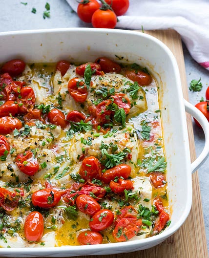 Cod with Tomato and Herb Butter