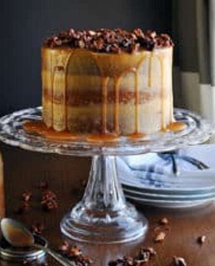 Caramel Cake with Salted Caramel Italian Meringue Buttercream