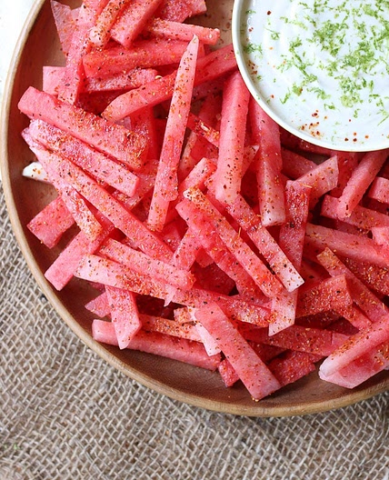 Watermelon Sticks with Coconut Lime Dip (Healthy Summer Snack)
