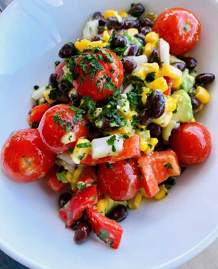 Black Bean & Corn Salad with Avocado Dressing