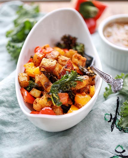 Cuban style Sweet potatoes plantain and tofu bake