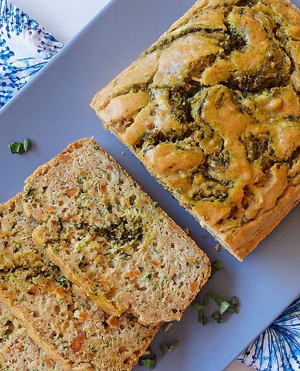Savory Zucchini and Pesto Bread