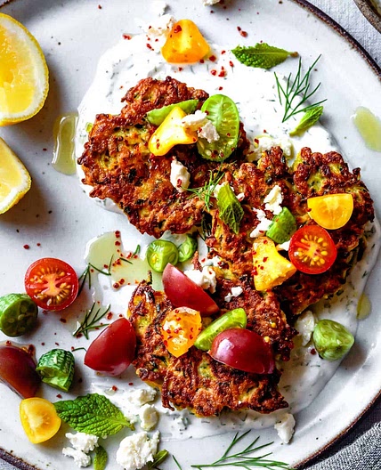 Spiced Gluten-Free Zucchini Fritters {grain-free, dairy-free option}