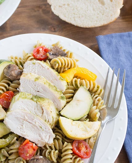 Chicken Pesto Pasta Easy Crockpot Recipe